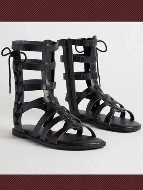 NWT Torrid Black Caged Lace Up Gladiator Sandal 9 9WW